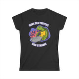 Save Sea Turtles. Ban Straws - Women's T-Shirt