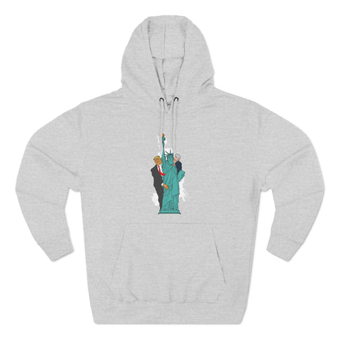 Trump Biden Statue Of Liberty - Menage A Trois - Hoodie