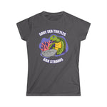 Save Sea Turtles. Ban Straws - Women's T-Shirt