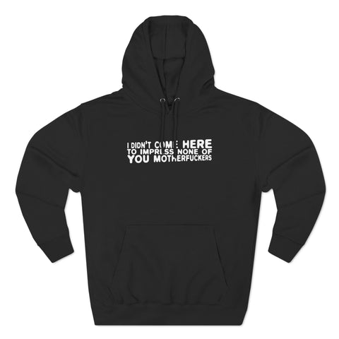 I Didn't Come Here To Impress None Of You Motherfuckers - Hoodie